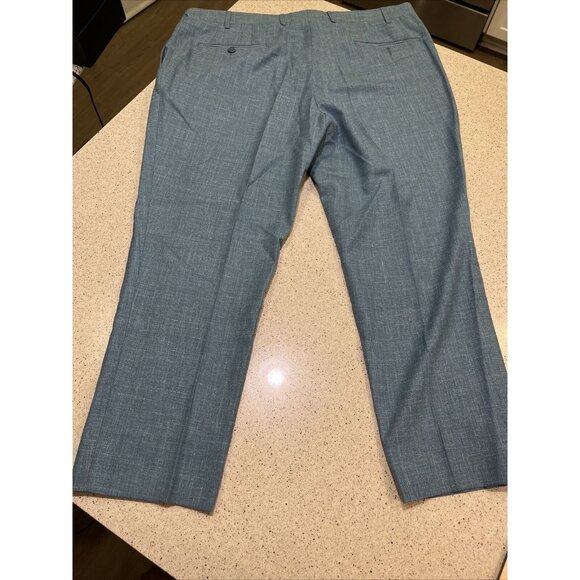 Canali Dress Pants Wool Silk Linen Blend Blue Sz 38 X 26 Made In Italy - Picture 8 of 8
